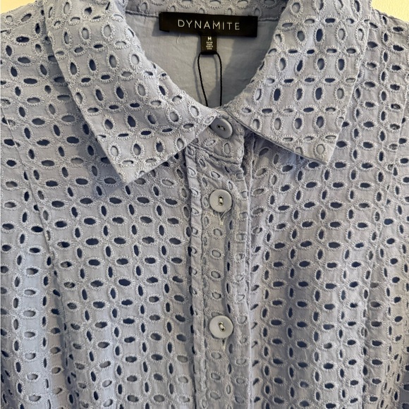 Dynamite Blue Eyelet Dress - Picture 3 of 4